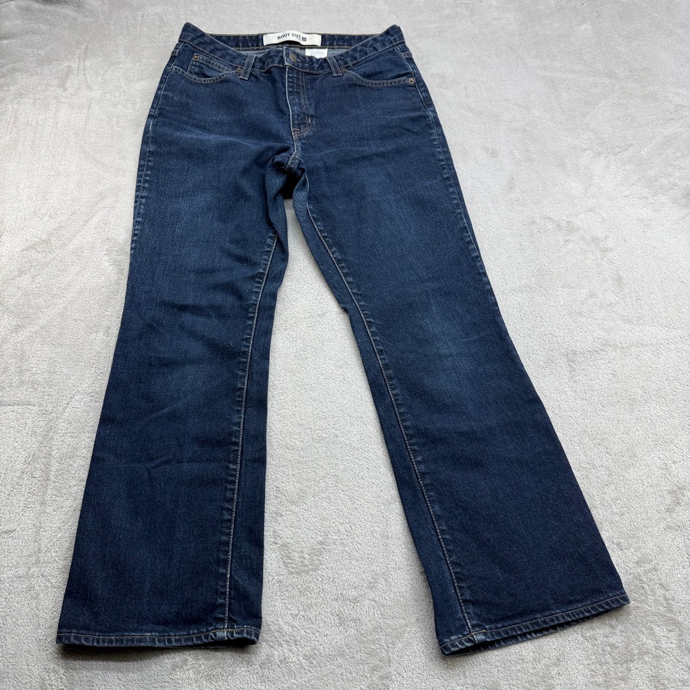 VTG Gap Bootcut Jeans Women 10 Ankle Dark Blue Stretch Mid Rise Y2K Retro Denim